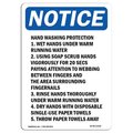 Signmission OSHA, Hand Washing Protection 1. Wet, 10in X 7in Peel & Stick Wall Graphic, 7" W, 10" L, Portrait OS-NS-RD-710-V-13218